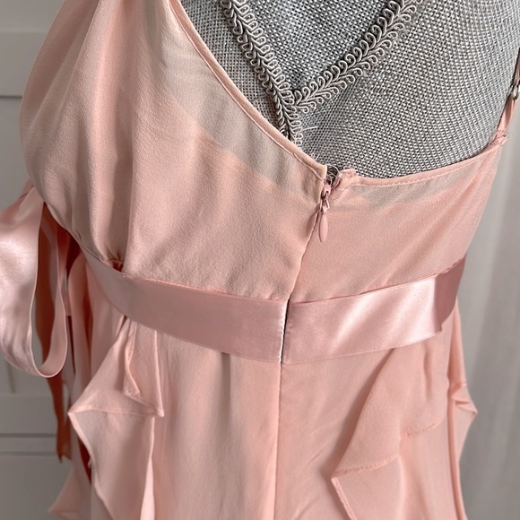 BCBGMaxAzria 100% Silk Dress Antique Blush - Picture 6 of 12